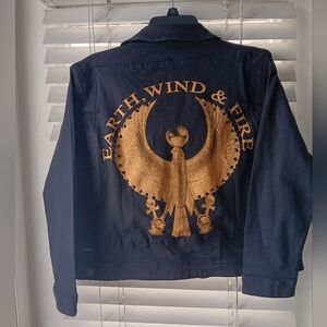 Upcycled Earth, Wind & Fire Black Denim Jacket